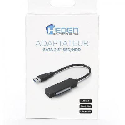 Adaptateur USB 3.1 type C vers SATA pour SSD / HDD 2.5' auto alimenté